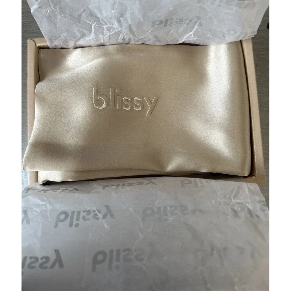 Blissy King 22 Momme 100% Mulberry Silk Pillowcase 22 Momme Champagne Color NEW